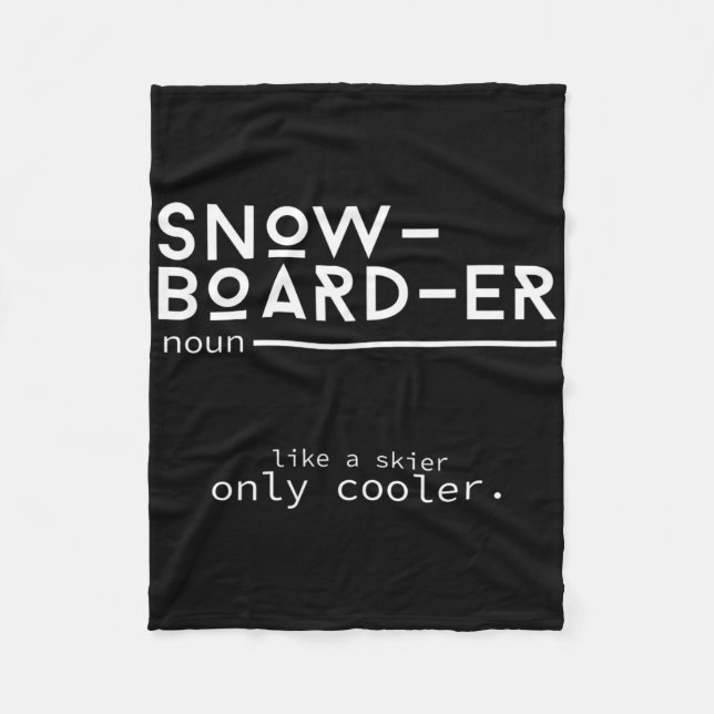 Cobertor De Velo Snowboarder Definição Engraçado Snowboard Winter S (Frente)