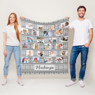 Cobertor De Velo Snowflake 24 Cinza Fotográfica Sweater Branco Pers