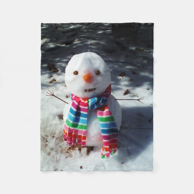 Cobertor De Velo Snowman com Rainbow Scarf (Frente)