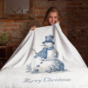 Cobertor De Velo Snowman no Delft Blue personalizável