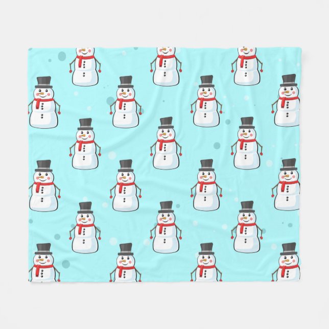 Cobertor De Velo Snowman Seamless Pattern  (Frente (Horizontal))