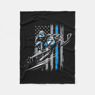 Cobertor De Velo Snowmobile Eua Flag Winter Sports Snowmobile Ridin