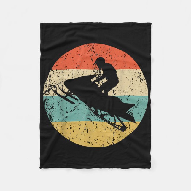 Cobertor De Velo Snowmobile Retro Style Snowmobiling (Frente)