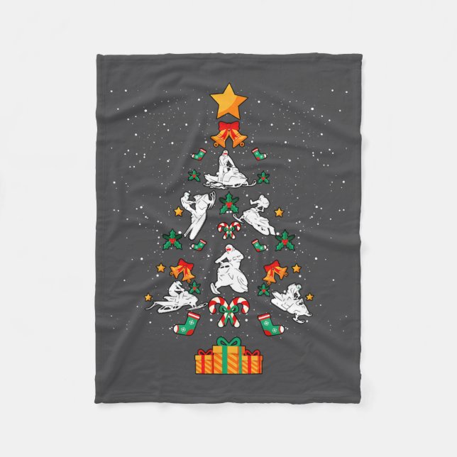 Cobertor De Velo Snowmobile Snowmobiling Christmas Tree Xmas  (Frente)
