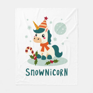 Cobertor De Velo Snownicorn Unicórnio Bonito Boneco de Neve Natal M