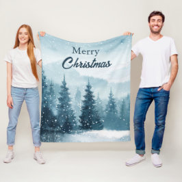 Cobertor De Velo Snowy Christmas Trees 