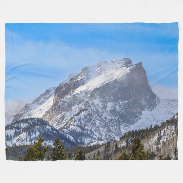 Cobertor De Velo Snowy Mountain Fleece Blanket (Frente (Horizontal))