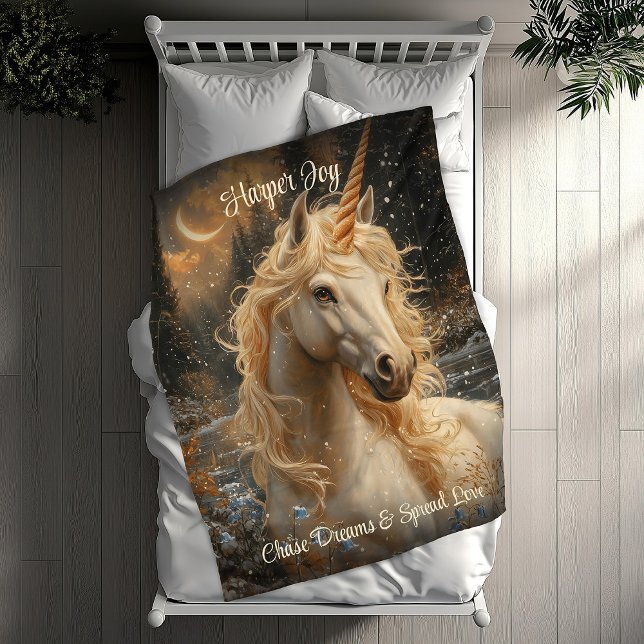 Cobertor De Velo Snowy Unicorn Inspirational Winter Fantasy (Criador carregado)