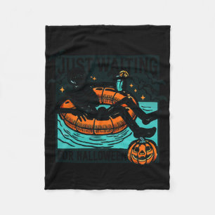 Cobertor De Velo Só Esperando O Halloween Relaxar Skeleton Spook