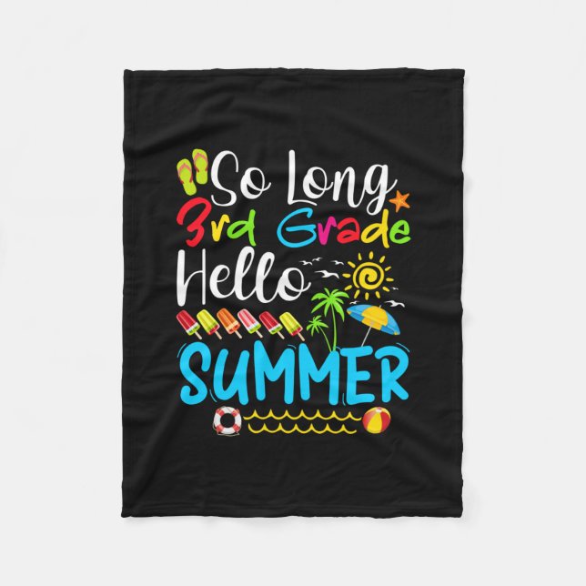 Cobertor De Velo So Long 3rd Grade Hello Summer Last Day Of School. (Frente)