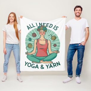 Cobertor De Velo Só preciso de Yoga e Yarne Phrase
