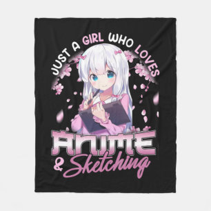 Cobertor De Velo Só uma garota que ama anime e desenha