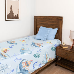 Cobertor De Velo Sob Criaturas do Mar e Vida Marinha