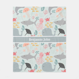 Cobertor De Velo Sob o Mar Amigos Padrões De Folha