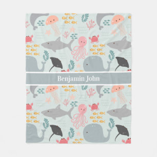 Cobertor De Velo Sob o Mar Amigos Padrões De Folha