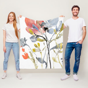 Cobertor De Velo Sobreposição da Flor - Flores de Pastel de Aquarel