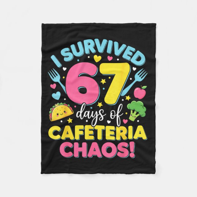 Cobertor De Velo Sobrevivi 67 Dias de Caos na Cafeteria Meme  (Frente)