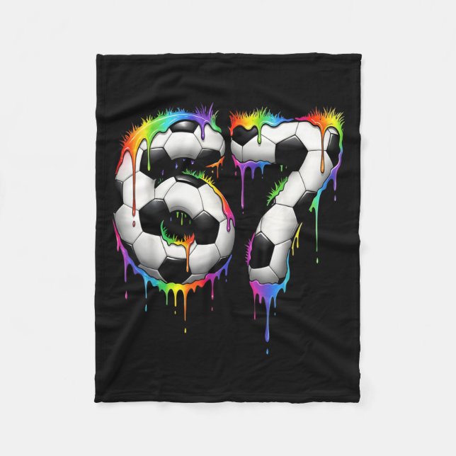 Cobertor De Velo Soccer 67 Six Seven Funny Gen Alpha Meme Rainbow D (Frente)