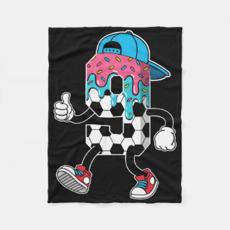 Cobertor De Velo Soccer 9 Year Old Ice Cream Drip Youth 9th Birthda