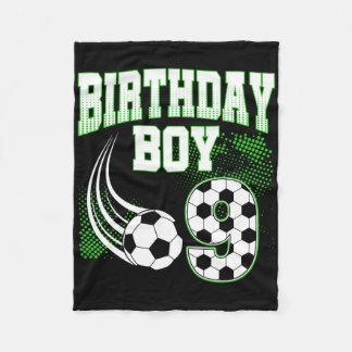 Cobertor De Velo Soccer 9th Birthday Boy 9 Year Old Sport Fan 9yr B