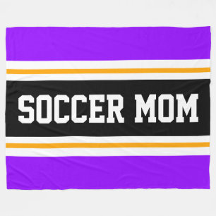 Cobertor De Velo SOCCER MOM Divertido Escuro Roxo-Amarelo-Negro