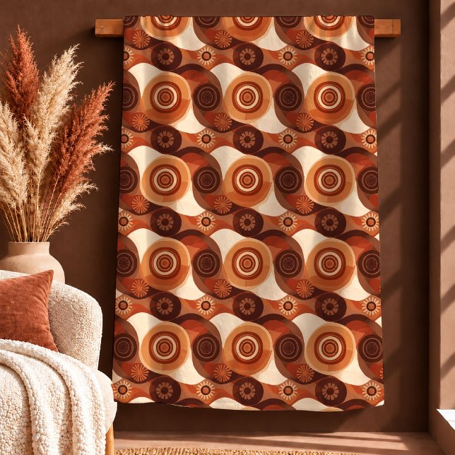 Cobertor De Velo Sofisticado Design Artístico Marrom Terracota Bla (Sophisticated Terracotta Brown Artistic Design Blanket)