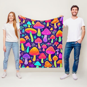 Cobertor De Velo Soft Neon: Patch do Cogumelo de Cartoon