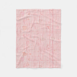 Cobertor De Velo Soft Valentine Gingham Fleece Baby Blanket