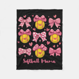 Cobertor De Velo Softball Mama Softball Coquette Bow Softball Mom M