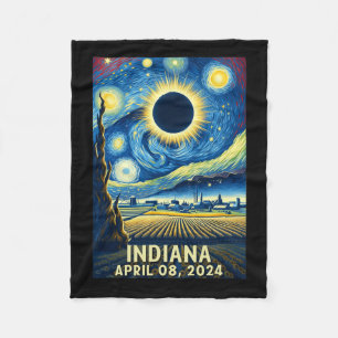 Cobertor De Velo Solar Eclipse 2024 Indiana Starry Night