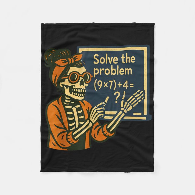 Cobertor De Velo Solve The Problem 9x7+4 67 Meme Six Seven Skeleton (Frente)