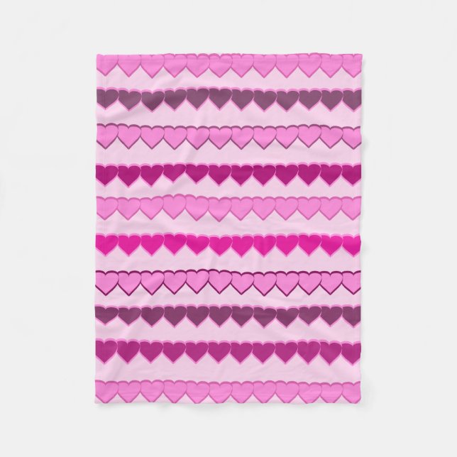 Cobertor De Velo Sombras das Linhas de Coração Rosa (Frente)