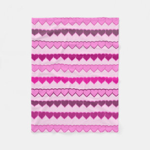 Cobertor De Velo Sombras de Linhas de Coração Rosa