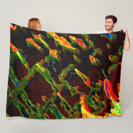 Cobertor De Velo Sombras verdes drenadas em chamas de fogo