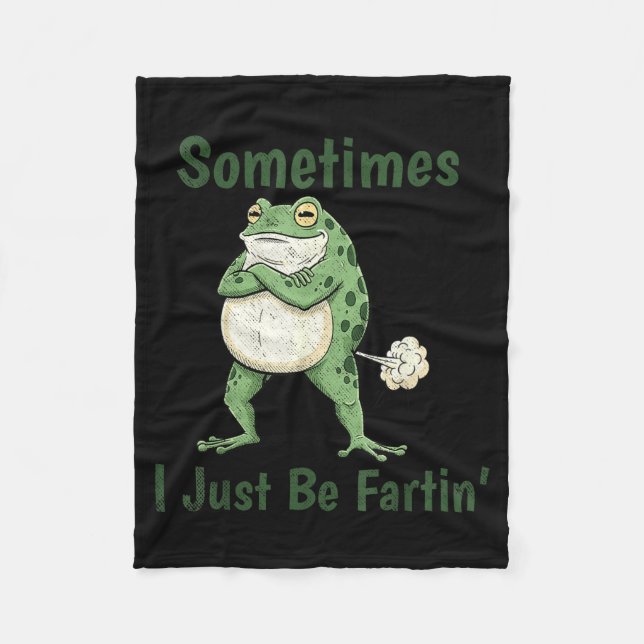 Cobertor De Velo Sometimes I Just Be Farting Funny Frog Meme Funny  (Frente)