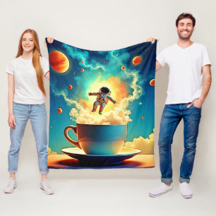 Cobertor De Velo Sonho de café astronauta