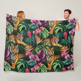 Cobertor De Velo Sonho de Tigre na Selva Padrão de Superfície Contí