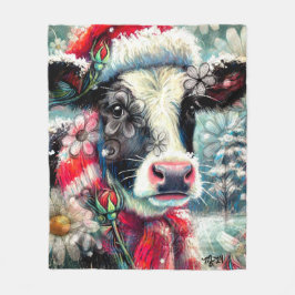 Cobertor De Velo Sonho de Vaca do Horário Mais Quente Floral Vermel