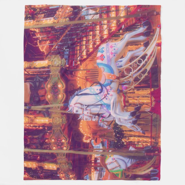 Cobertor De Velo sonho infantil - carrossel antigo (Frente)