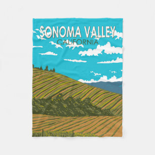 Cobertor De Velo Sonoma Valley California Viagem Art Vintage