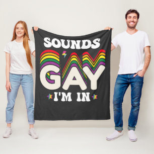 Cobertor De Velo Sons Groovy do Orgulho LGBT Gay Estou Dentro