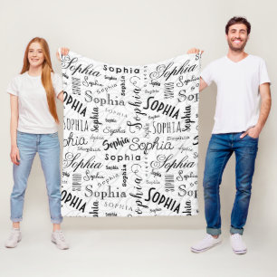 Cobertor De Velo Sophia Typografia Black White