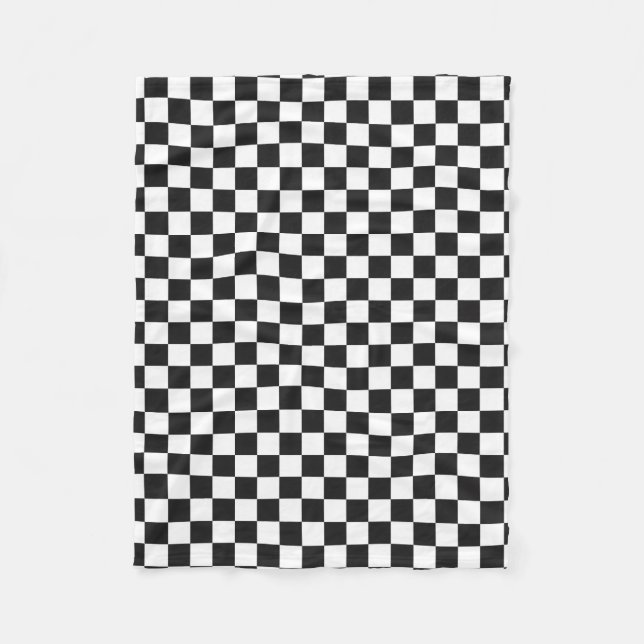 Cobertor De Velo Sophisticated Black and White Checkered Pattern (Frente)