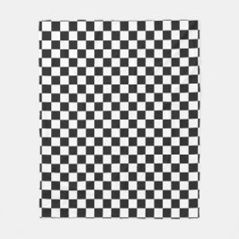 Cobertor De Velo Sophisticated Black and White Checkered Pattern