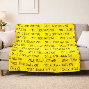 Cobertor De Velo Sorria, Jesus Te Ama Amarelo Feliz Sol