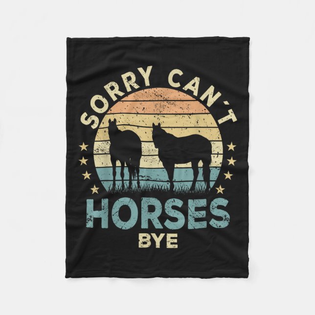 Cobertor De Velo Sorry Can't Horses Bye Funny Horse  (Frente)