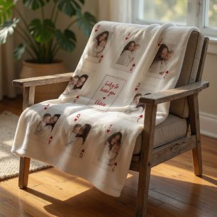 Cobertor De Velo Sortudo por Ter Você Cartões de Foto Personalizado