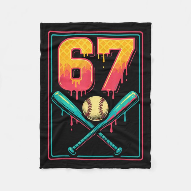 Cobertor De Velo Sorvete Drip Beisebol Coisas 67 Meme Gen Alpha &a (Frente)