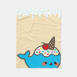 Cobertor De Velo Sorvete Kawaii Narwhal