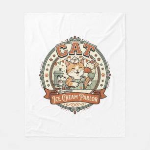 Cobertor De Velo Sorveteria de Gatos Sorveteria de Gatos Gato Vint